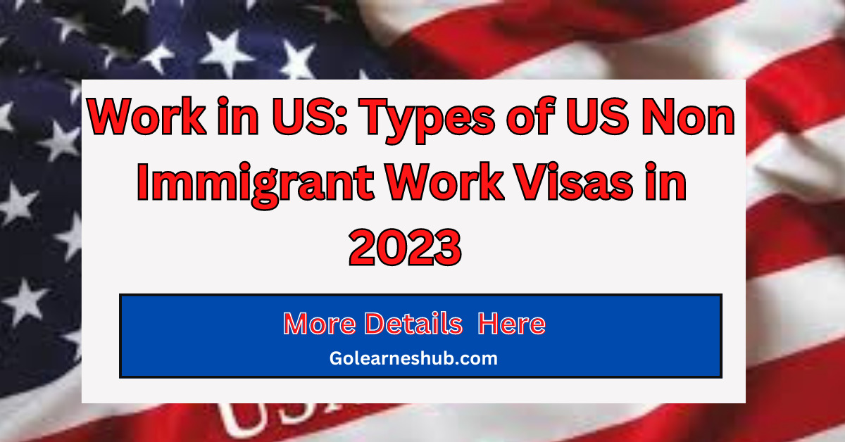 Work in US: Types of US Non Immigrant Work Visas in 2023