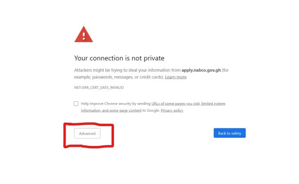 NABCO Connection not secure