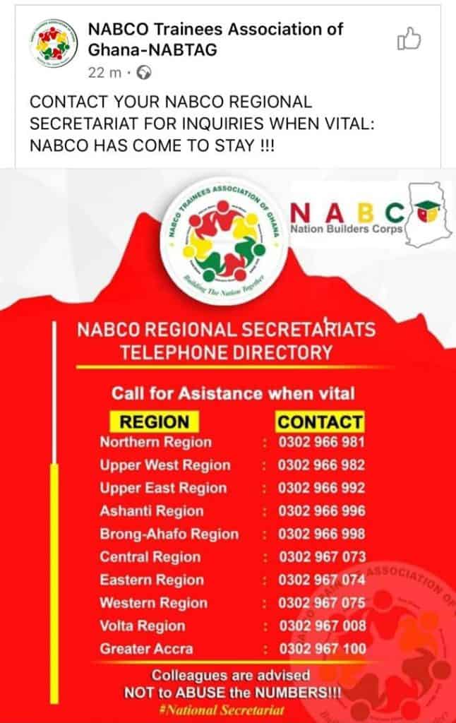 NABCO: Various Regional Offices With their Contact Details