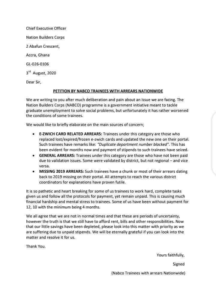 NABCO Trainees with Arrears NABCO Trainees with Arrears