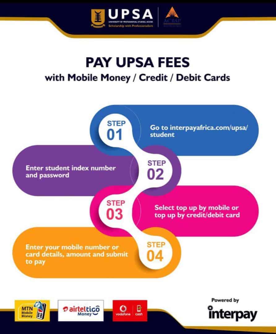How to Pay Your UPSA Fees Using Mobile Money or Debit/Credit Card