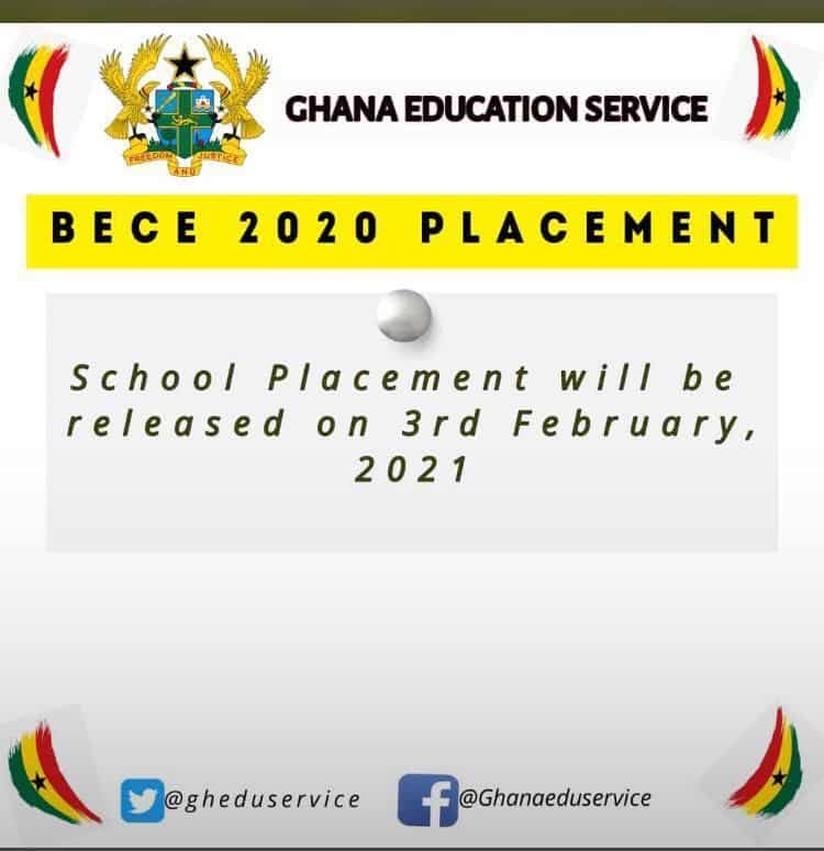 BECE 2020 Candidate See When the School Placement will Be Released