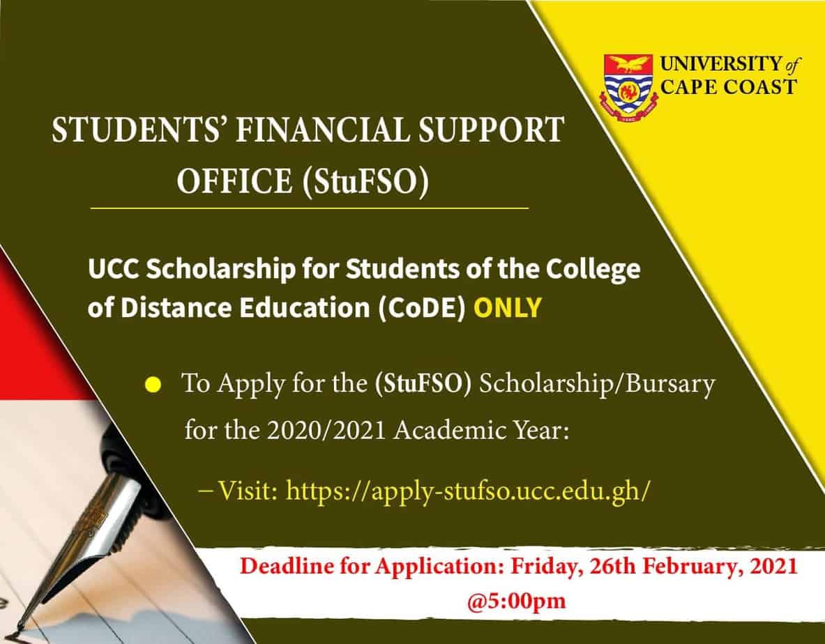 UCC Scholarship for Students of the College of Distance Education (CoDE)