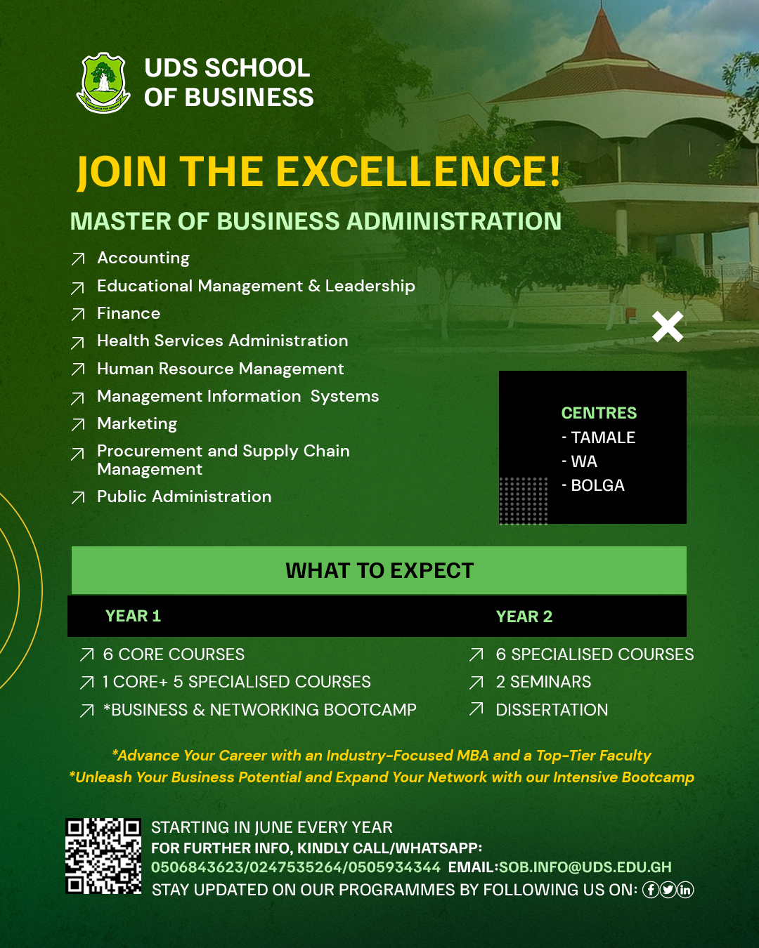 UDS School Of Business weekend MBA Programmes 2023/2024