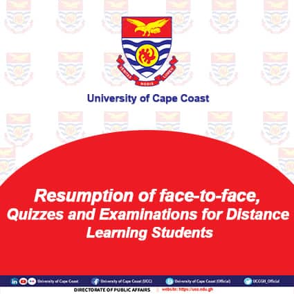 UCC : Timetable For Face-to-Face, Quizzes and Examinations - Distance Students