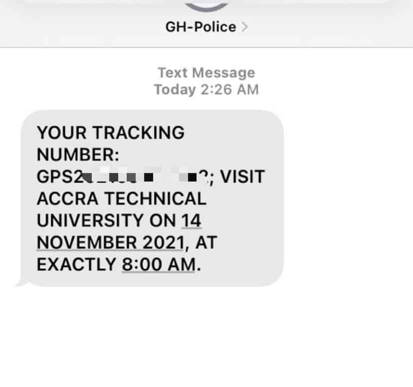 ghana-police-service-aptitude-test-sms-sent
