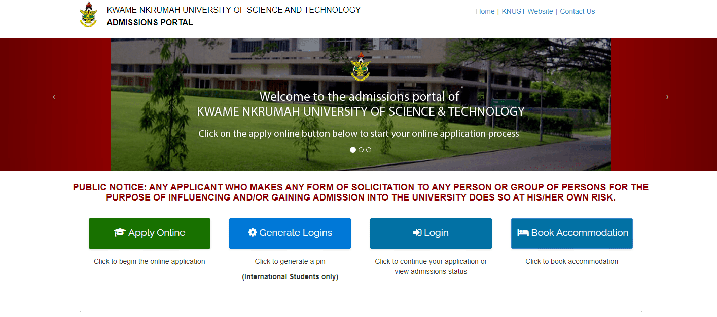 KNUST Updated Admission Entry Requirements For 2024/2025