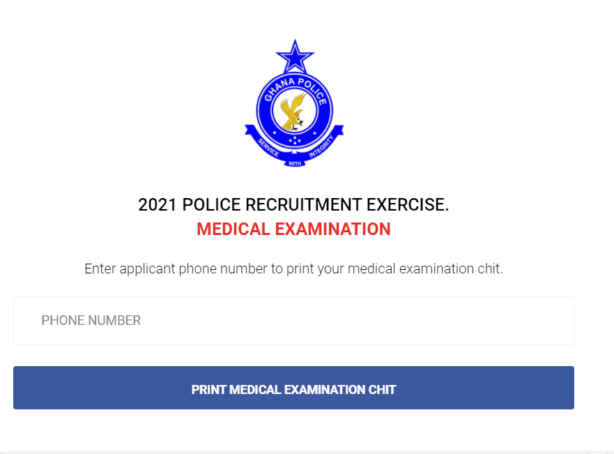 Update on 2021Ghana Police Medical Examination and Interview