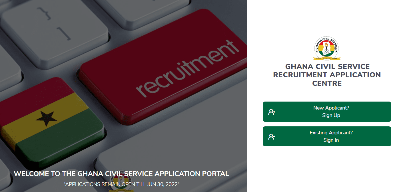 Ghana Civil Service Recruitment Portal 2022/2023