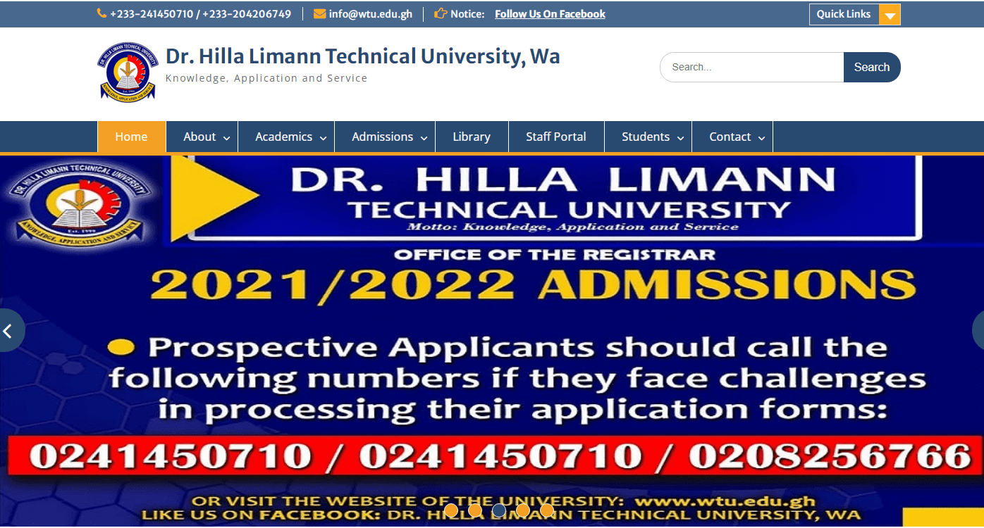 Wa Technical University (WTU) Fees Schedule 2022/2023