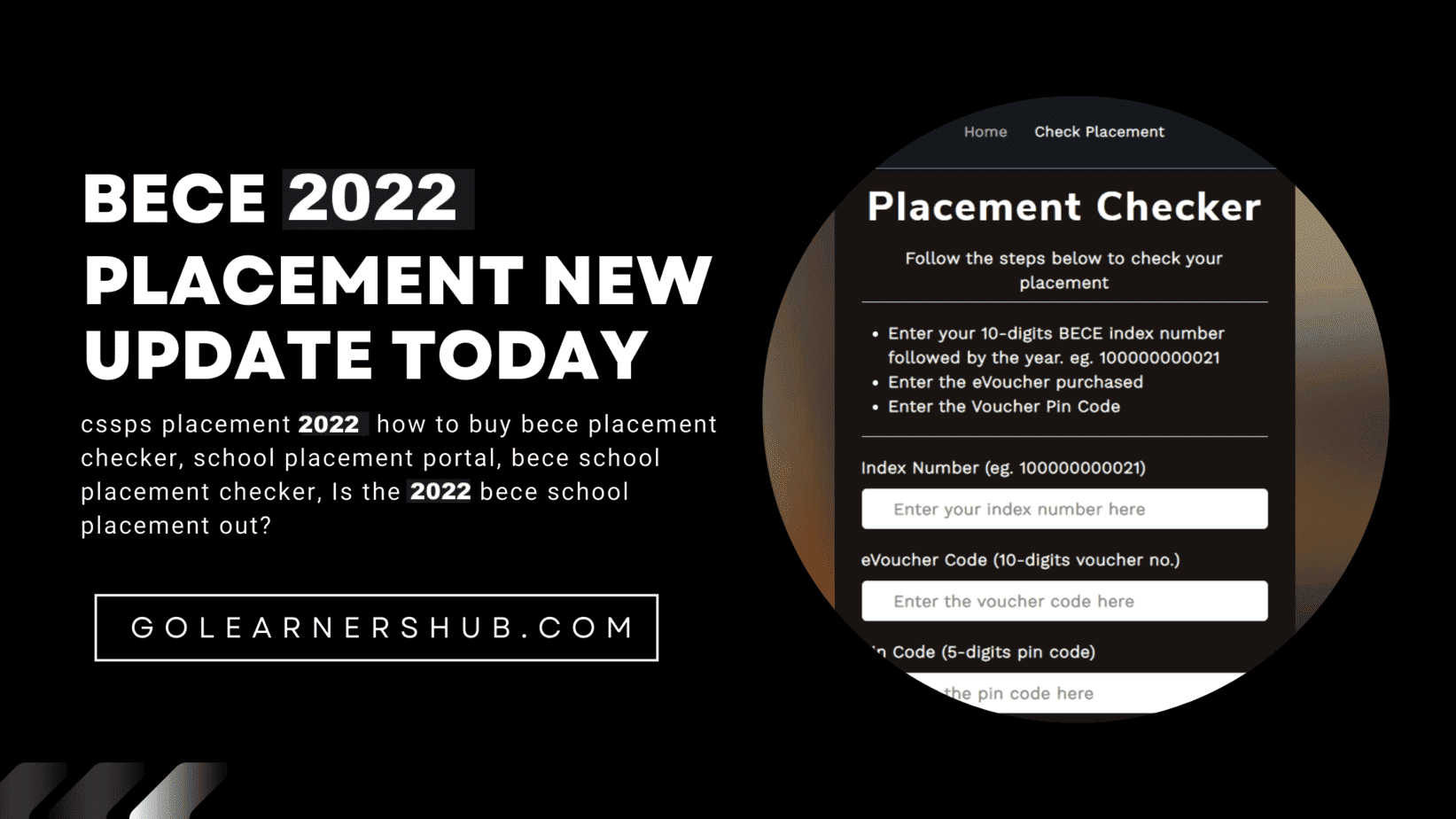 BECE 2022 Placement New Update Today, Details Here