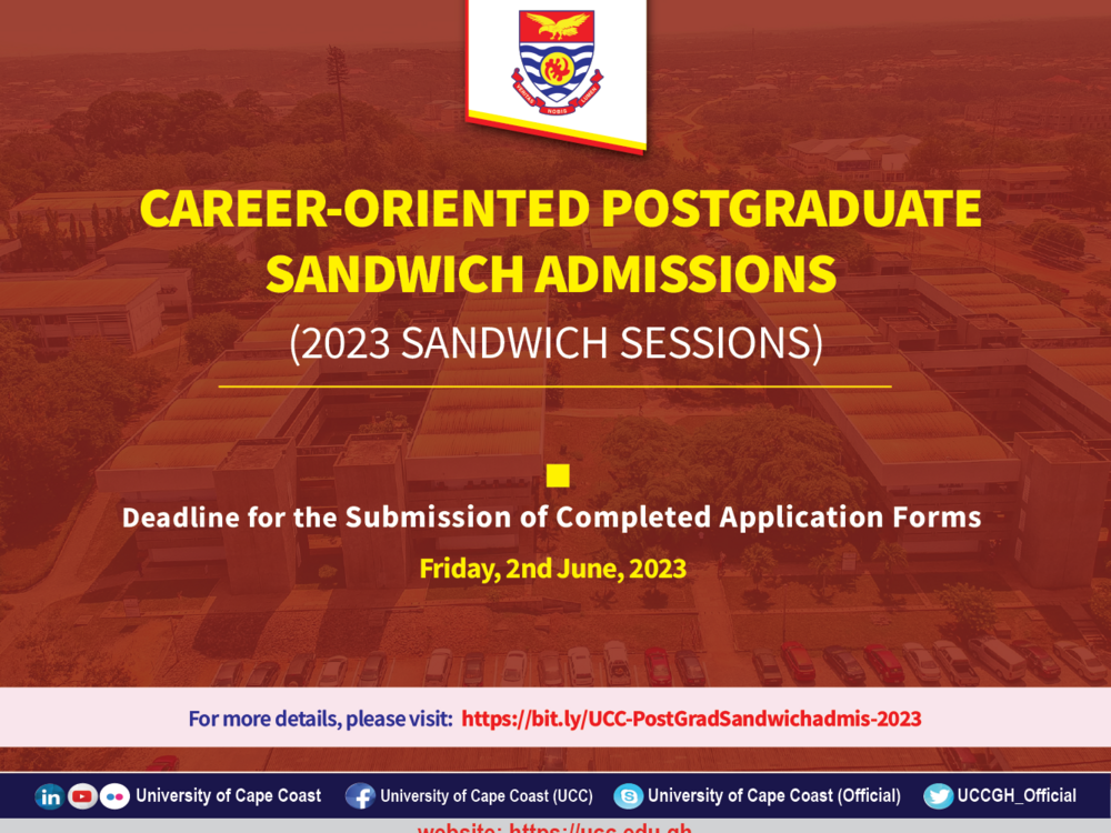 UCC 2023 Career oriented Postgraduate Sandwich Admission