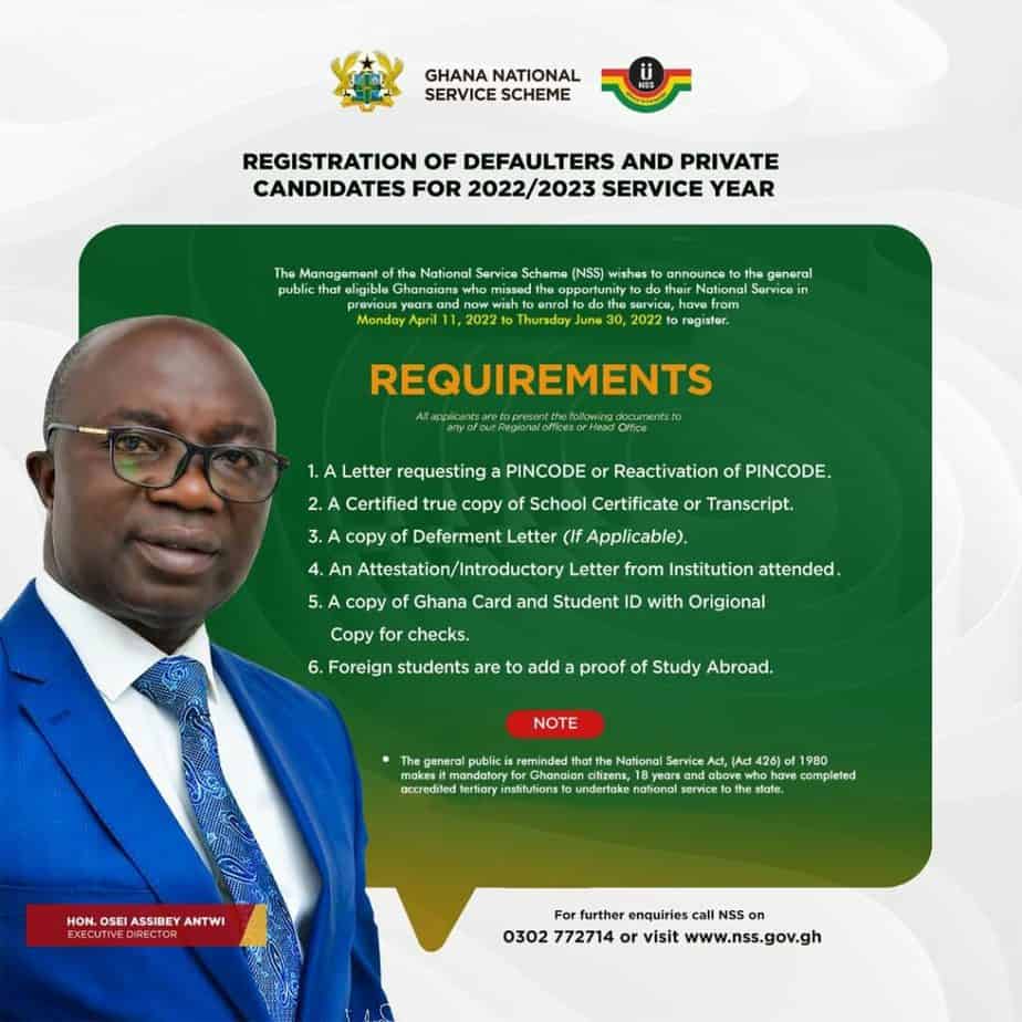 NSS Requirement for Registration