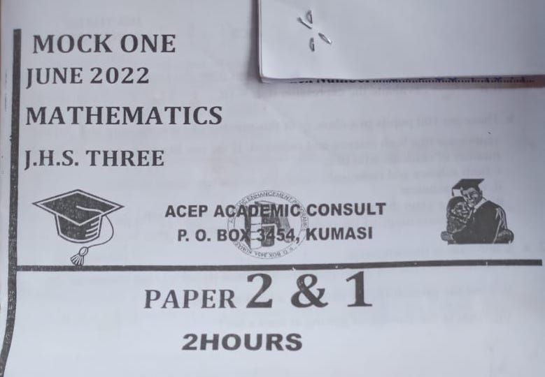 ACEP Academic Consult Mathematics Mock Question For June 2022