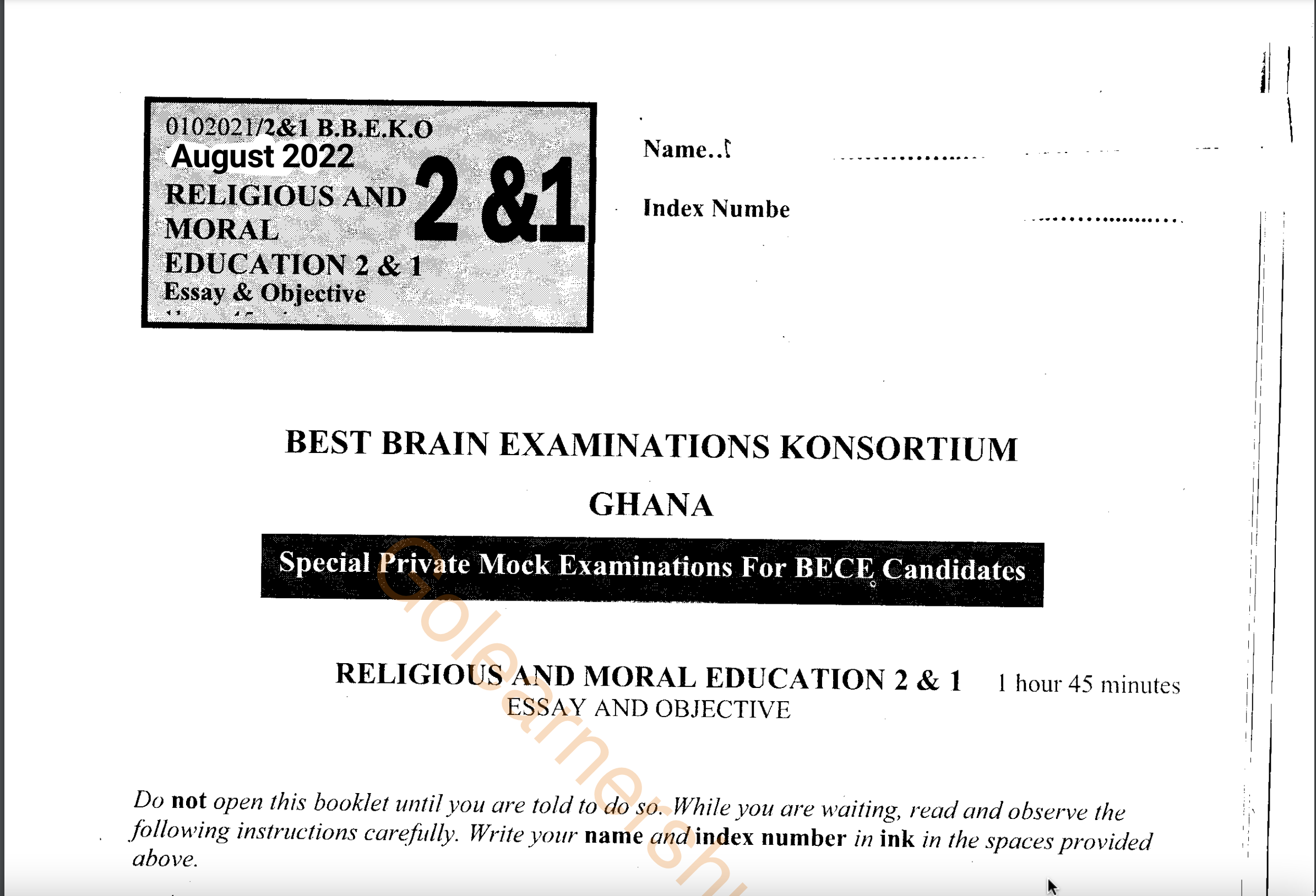 Download August 2022 Best Brain Mock Questions - All Subjects