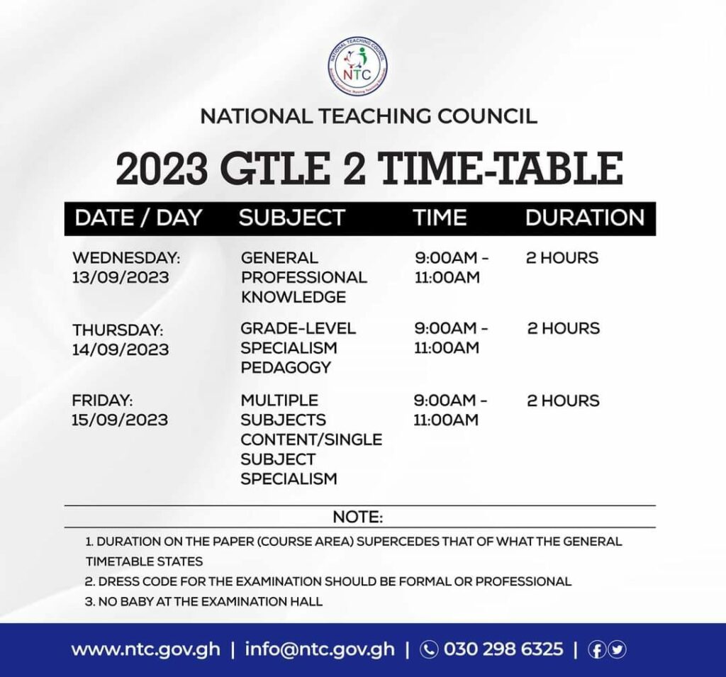 GTLE Timetable September 2023