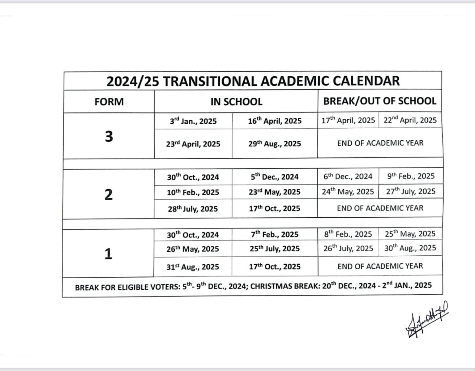 Ges 2025 Academic Calendar For Shs Pdf Pdf Download 2025 